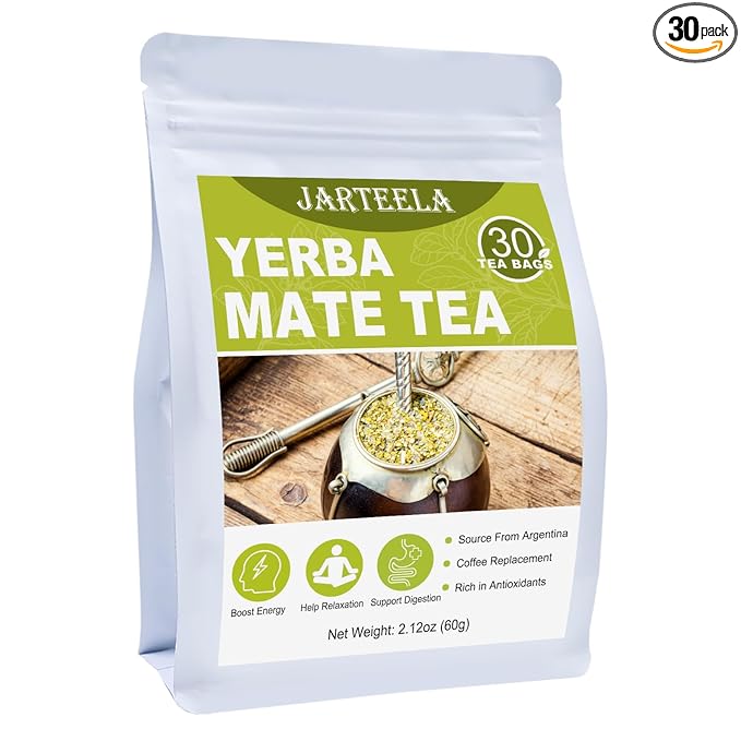 Yerba Mate Tea Bag, 2g x 30 Count - Unsmoked Mate Tea from Argentina - Yerba-mate Tea Bags for Relaxation