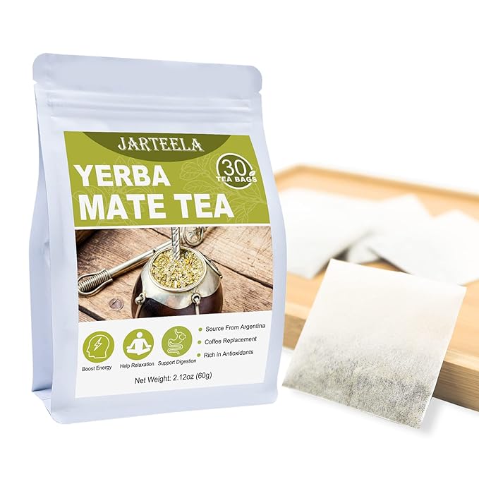 Yerba Mate Tea Bag, 2g x 30 Count - Unsmoked Mate Tea from Argentina - Yerba-mate Tea Bags for Relaxation