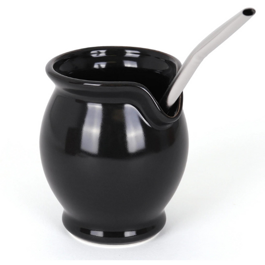 Modern Yerba Mate Gourd and Bombilla Set